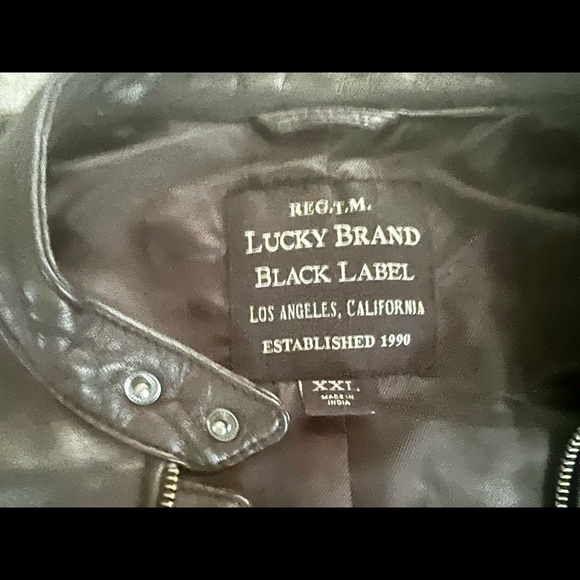 Lucky Brand Black Label leather jacket mens - Picture 2 of 2